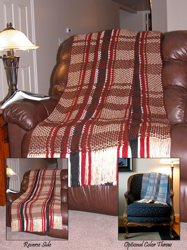 Reversible Plaid Afghan or Throw