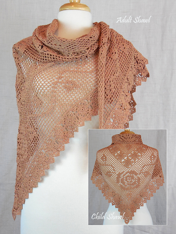 Vintage Rose Motif Shawl